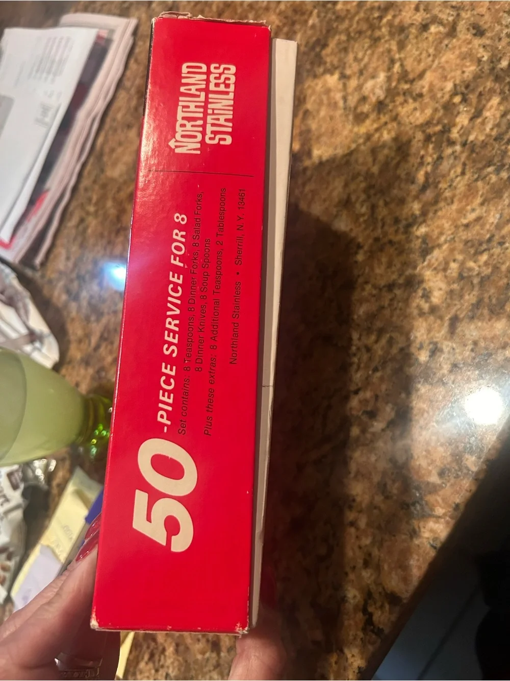Solid Stainless 50-Piece Flatware Set in Silver- northland - original box